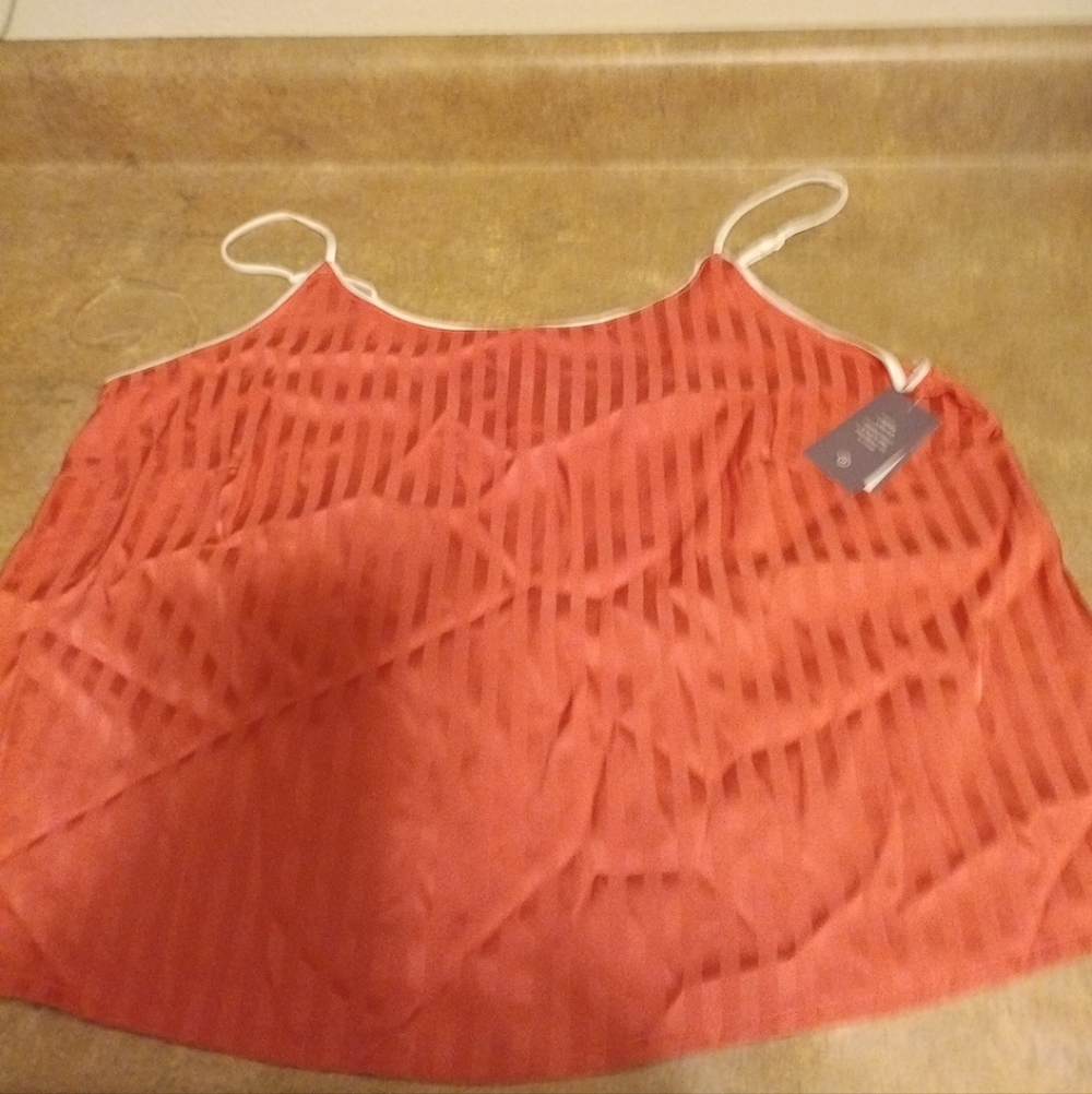 Auden NWT Sleep Cami Coral Stripes Size 2XL Adjustable Straps